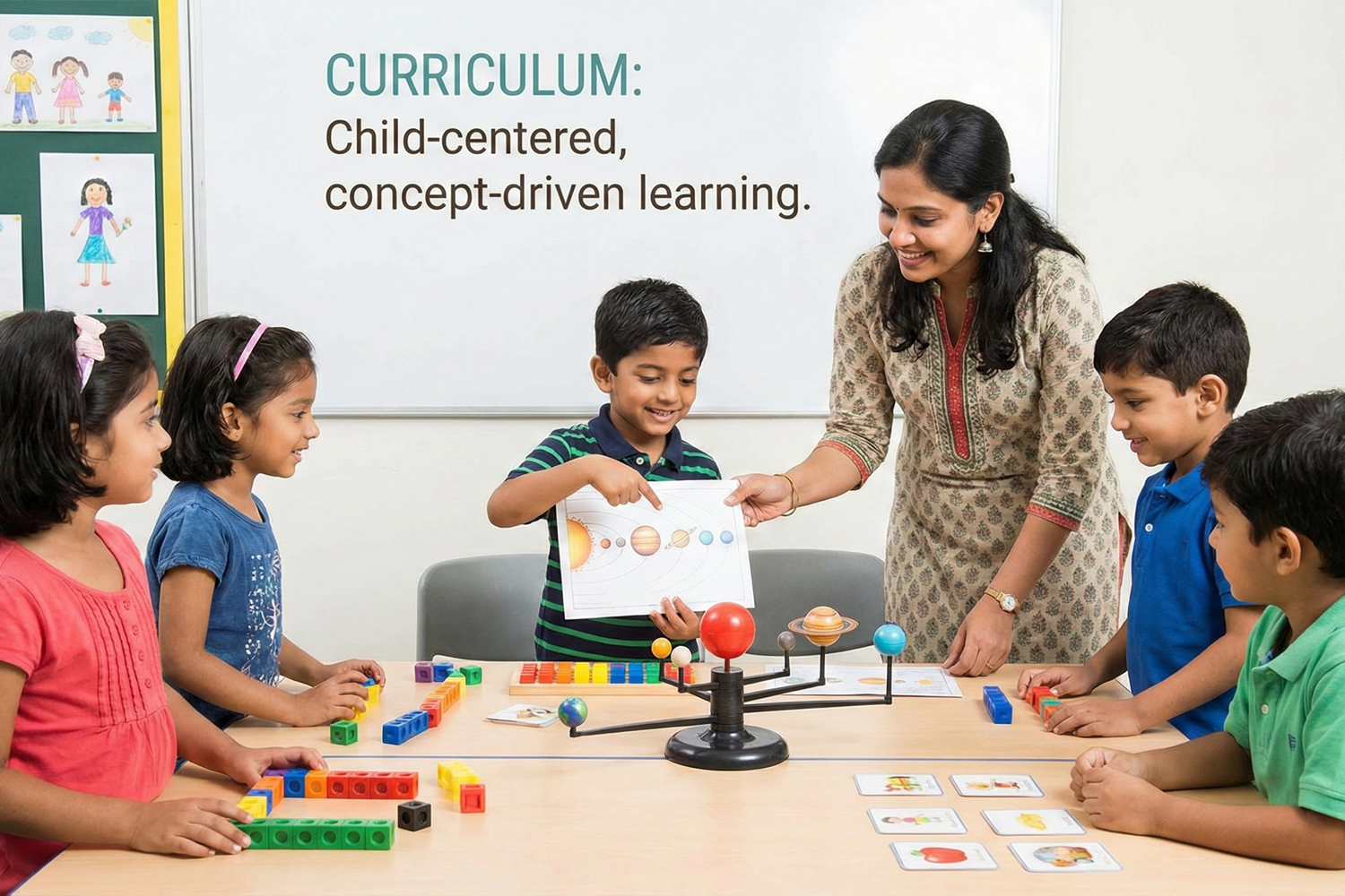 Home curriculum child centered, concept driven learning.